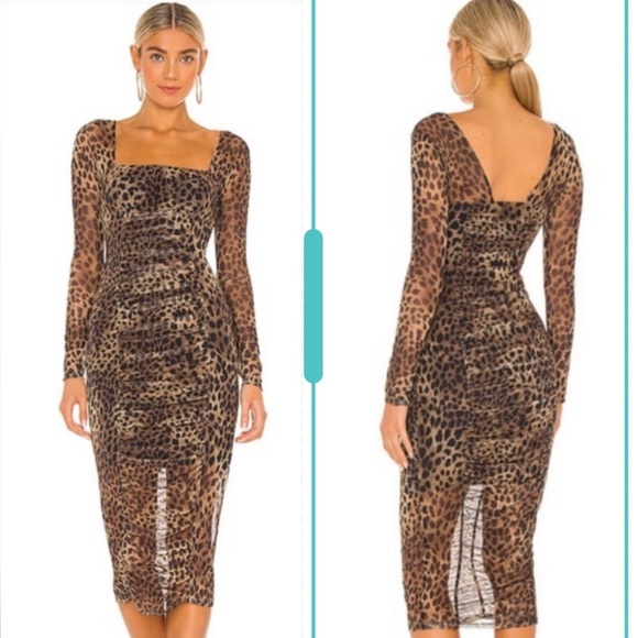 Jonathan Simkai Kai Ruched Leopard Print Dress Size S - Picture 1 of 6